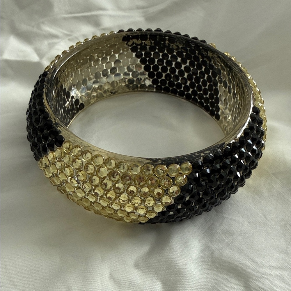Black and Gold Beaded Bangle